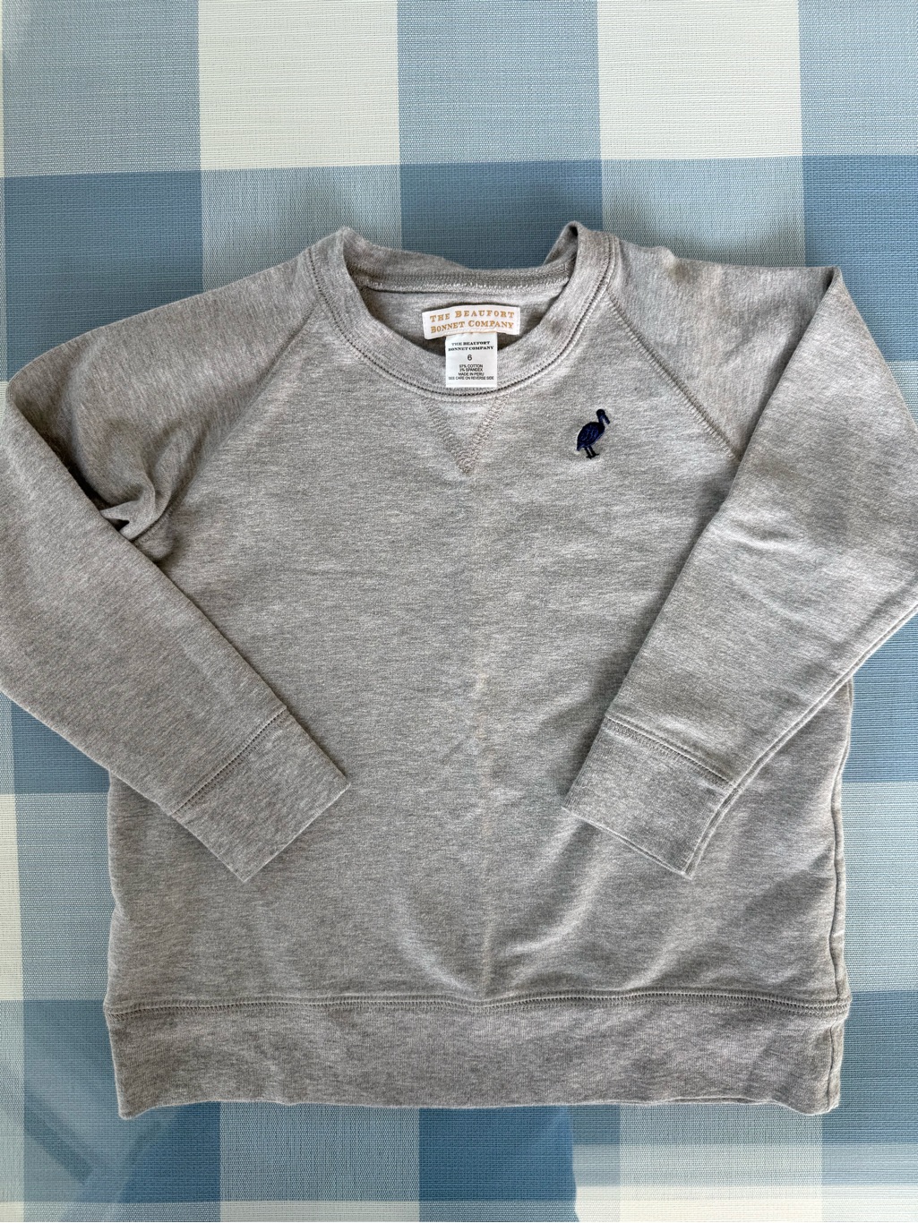 The Beaufort Bonnet Company Cassidy Crewneck Heather Gray Size 6 Nwot